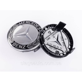 Plug caps in lithium wheels Mercedes Benz Mercedes 75 mm black, chrome A1714000025