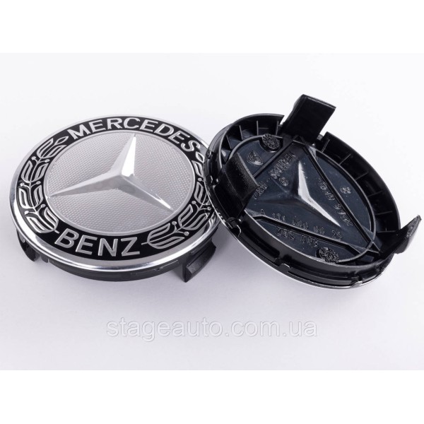 Plug caps in lithium wheels Mercedes Benz Mercedes 75 mm black, chrome A1714000025