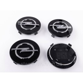 Ковпачки заглушки в литі диски OPEL Опель, 64 мм Чорні (O9 09 127 953 GD)