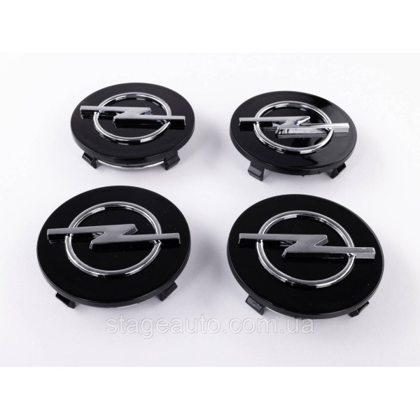 Ковпачки заглушки в литі диски OPEL Опель, 64 мм Чорні (O9 09 127 953 GD)