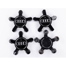 Caps plugs stars for alloy wheels Audi Audi 135 mm Black 4F0601165N set