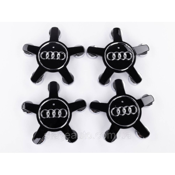Caps plugs stars for alloy wheels Audi Audi 135 mm Black 4F0601165N set