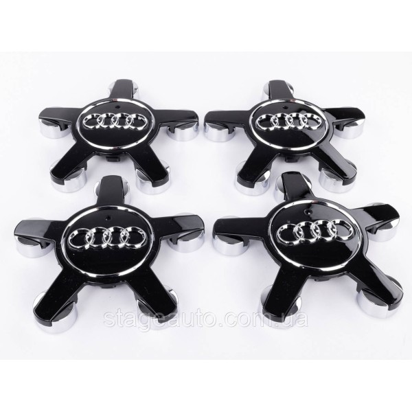 Caps plugs stars for alloy wheels Audi Audi 135 mm Black 4F0601165N set