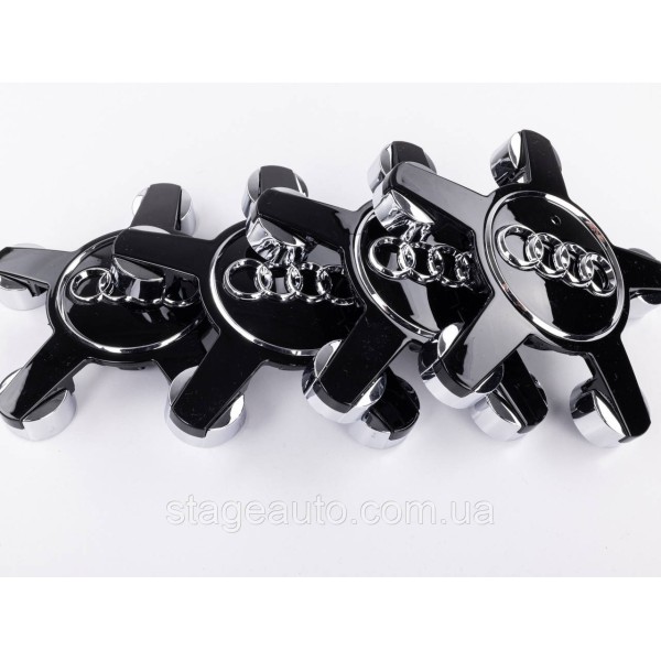 Caps plugs stars for alloy wheels Audi Audi 135 mm Black 4F0601165N set