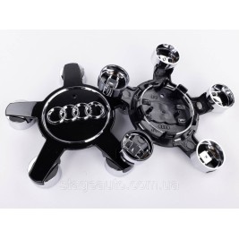 Ковпачок заглушка зірка на литий диск Audi Ауді 135 мм Чорний 4F0601165N