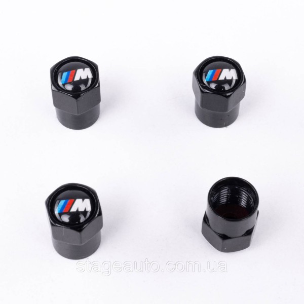 Protective caps for BMW nipples BMW M-style 4 pcs Small logo Black