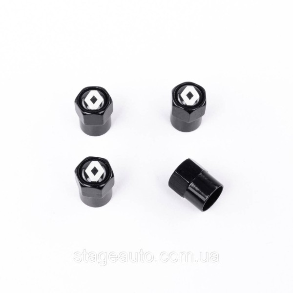 Protective caps for Renault valve nipples 4 pcs Black
