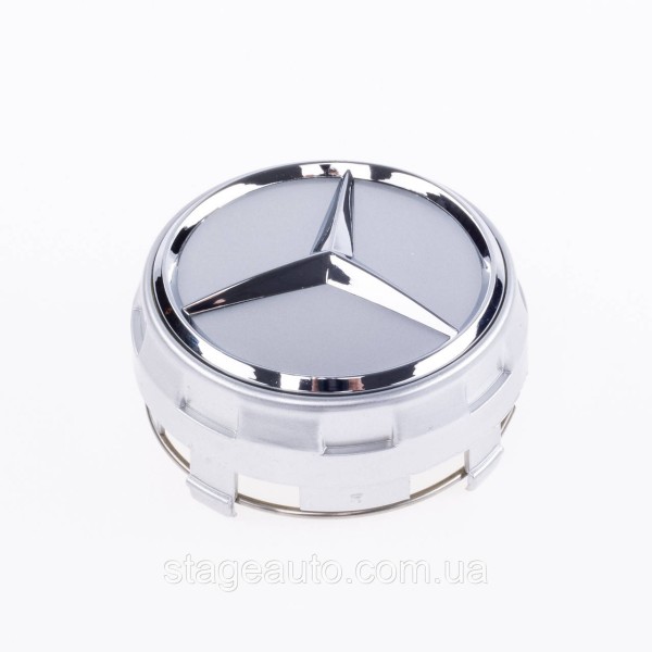 Caps plugs + podium for alloy wheels Mercedes Benz Mercedes 75 mm Silver A0004000900