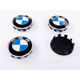 Caps plugs for alloy wheels BMW 56mm classic white blue set