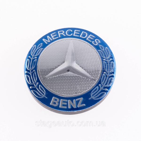Ковпачки заглушки на литі диски Mercedes Benz Мерседес 56 мм синій, хром 5JA 601 151A