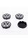 Caps plugs for alloy wheels VW Volkswagen 55 mm black, chrome logo 6N0601171 set