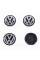 Caps plugs for alloy wheels VW Volkswagen 55 mm black, chrome logo 6N0601171 set