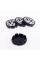 Caps plugs for alloy wheels VW Volkswagen 55 mm black, chrome logo 6N0601171 set