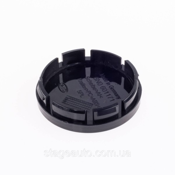 Caps plugs for alloy wheels VW Volkswagen 55 mm black, chrome logo 6N0601171 set