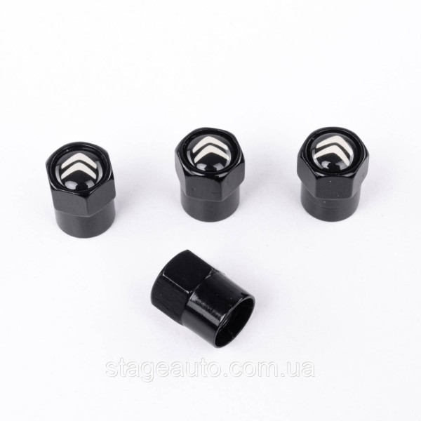 Protective caps for valve stems Citroen Citroen 4 pcs Black