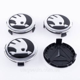 Caps for Mercedes alloy wheels with Skoda logo 75 mm