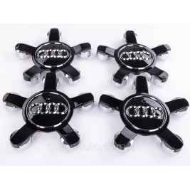 Caps plugs stars for alloy wheels Audi Audi 135 mm Black 8R0601165 set