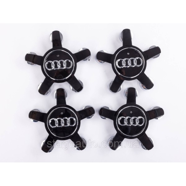Caps plugs stars for alloy wheels Audi Audi 135 mm Black 8R0601165 set