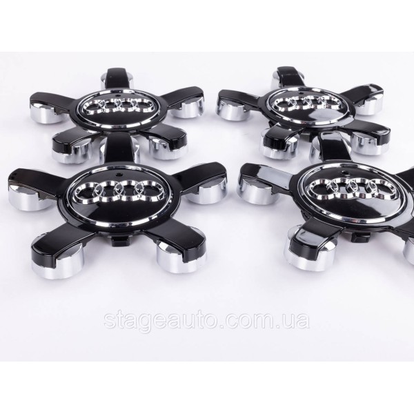 Caps plugs stars for alloy wheels Audi Audi 135 mm Black 8R0601165 set