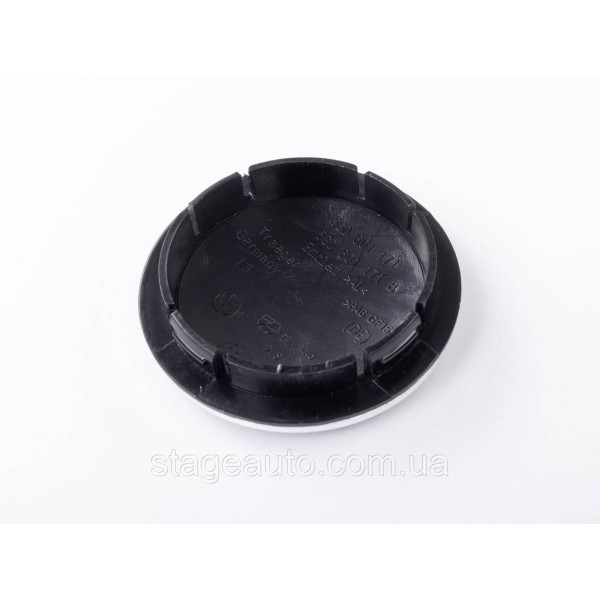 Caps plugs for alloy wheels VW Volkswagen 65 mm black, chrome logo 5G0601171 set