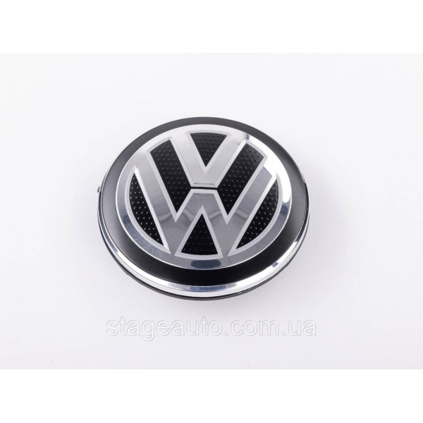 Ковпачок заглушка на литі диски VW Volkswagen 65 мм чорний, хром лого 5G0601171