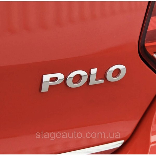 Emblem sticker on the trunk lid POLO Volkswagen POLO 13 x 2.3 cm Chrome