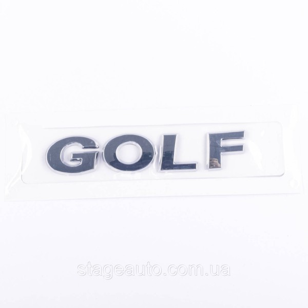 Emblem sticker for trunk lid GOLF Volkswagen GOLF 12.2 x 2.3 cm Chrome