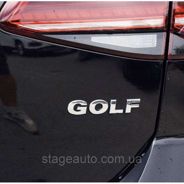 Emblem sticker for trunk lid GOLF Volkswagen GOLF 12.2 x 2.3 cm Chrome