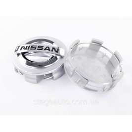 Ковпачки заглушки в литі диски NISSAN Ніссан 60 мм Сріблясті