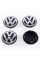 Caps plugs for alloy wheels VW Volkswagen 70 mm black, chrome logo 7L6601149B T4 T5 Touareg