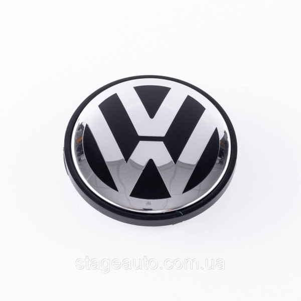 Caps plugs for alloy wheels VW Volkswagen 70 mm black, chrome logo 7L6601149B T4 T5 Touareg