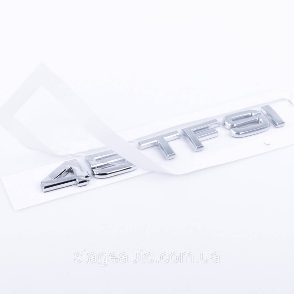 Емблема задня наклейка на кришку багажника 45 TFSI Audi Ауді Хром 182x22 mm