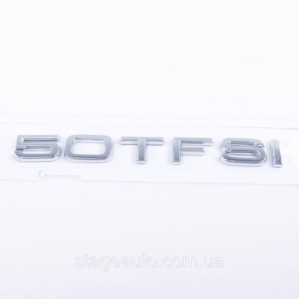 Emblem rear sticker on the trunk lid 50 TFSI Audi Audi Chrome 182x22 mm