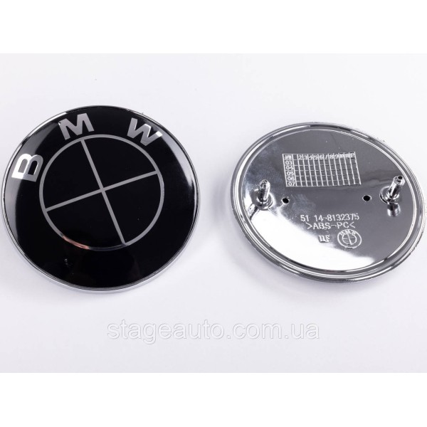 Емблема Значок на капот багажник БМВ BMW 82мм 51148132375 E36 E46 E90 E34 E39 E60 E63E32 E38 E65 E66 E53
