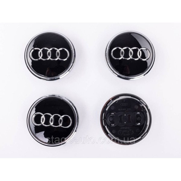 Caps plugs for alloy wheels Audi Audi Q7 77 mm Black, chrome rim 4L0601170 set