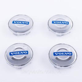 Ковпачки заглушки на литі диски Volvo Вольво 60 мм Сірий Хром