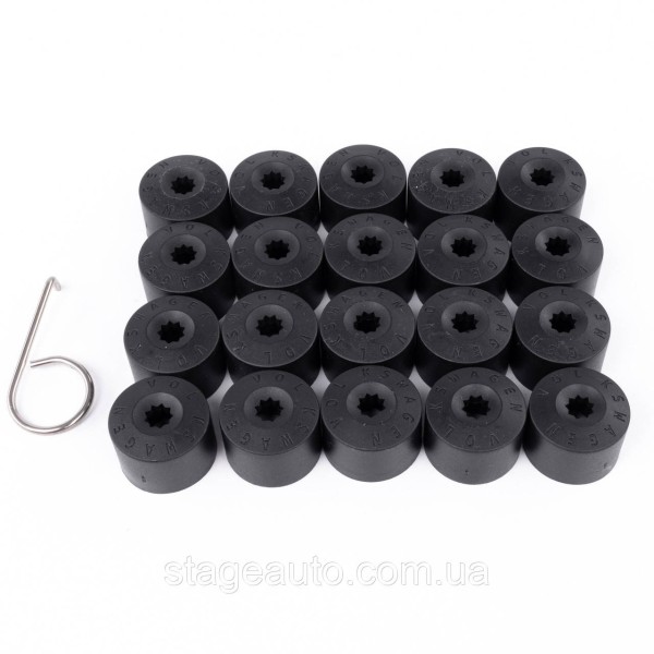 VW Volkswagen Bolt Caps 17mm, VAG. Set of 20 pcs 1K06011739B9, Nut Caps