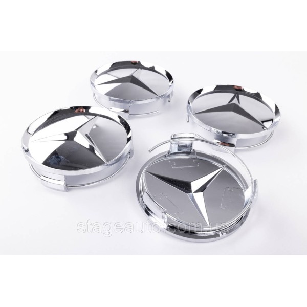 Caps plugs for alloy wheels Mercedes-Benz Mercedes 75 mm OLD Chromed