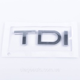 Emblem, nameplate, sticker inscription TDI in chrome color, for the trunk lid Audi Audi