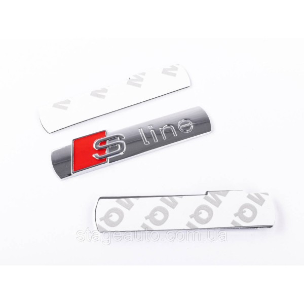 Emblem nameplate on wings, inscription badge on the wing Audi Audi S line S line Chrome