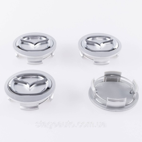 Caps plugs for alloy wheels MAZDA Mazda 56 mm Silver, long legs BBM2 37 190