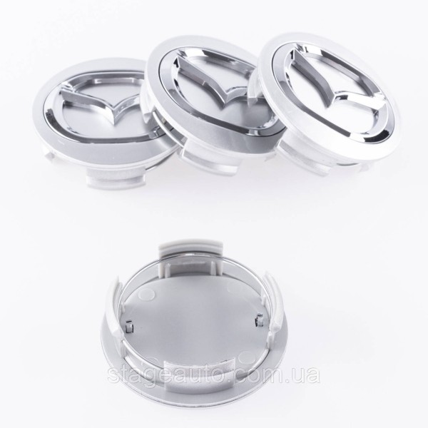 Caps plugs for alloy wheels MAZDA Mazda 56 mm Silver, long legs BBM2 37 190