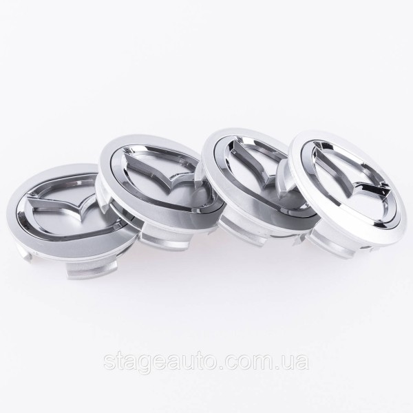 Caps plugs for alloy wheels MAZDA Mazda 56 mm Silver, long legs BBM2 37 190