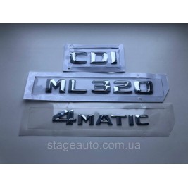 Шильдик Напис Багажника Mercedes Benz ML320 CDI 4matic, W163, W164, W166, ML320, CDI, 4matic, ML320 CDI