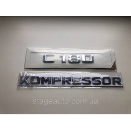 Шильдік Напис Багажника Mercedes, Mercedes Benz, C180 KOMPRESSOR, W202, W203, W204, W205, C180, KOMPRESSOR