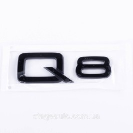 Emblem sticker Q8 Audi Audi Black on the trunk lid