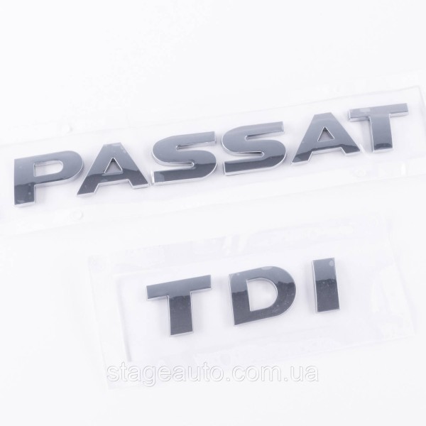Emblem plates for the trunk PASSAT TDI, PASSAT TDI chrome (set)