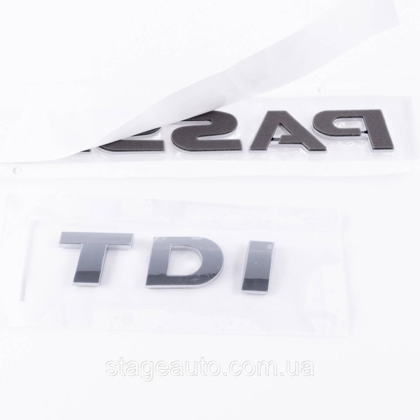 Emblem plates for the trunk PASSAT TDI, PASSAT TDI chrome (set)