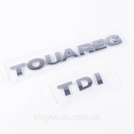 Шильдики емблеми на багажник TOUAREG TDI, ТУАРЕГ ТДІ хром (комплект)