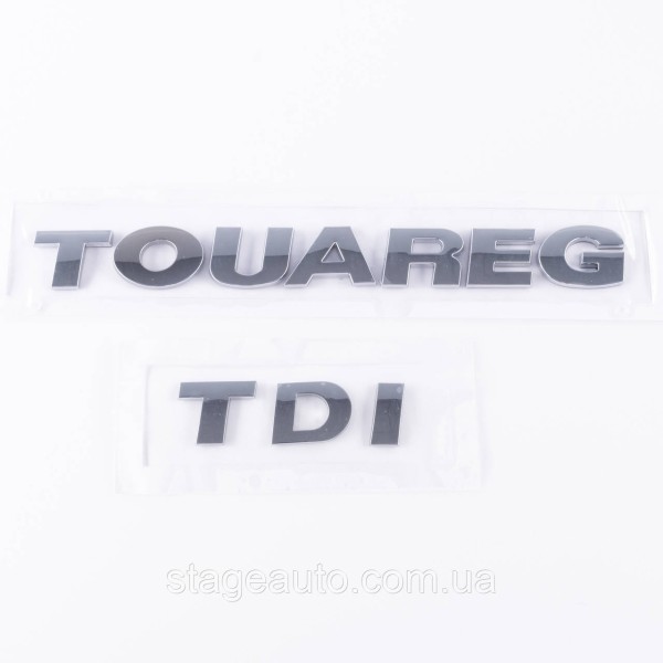 Шильдики емблеми на багажник TOUAREG TDI, ТУАРЕГ ТДІ хром (комплект)